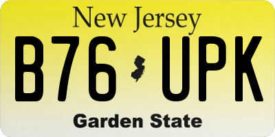NJ license plate B76UPK