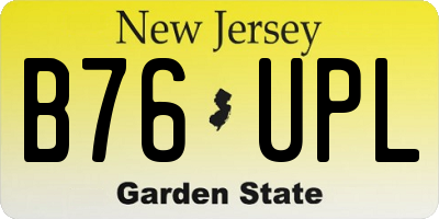 NJ license plate B76UPL