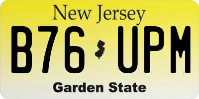 NJ license plate B76UPM