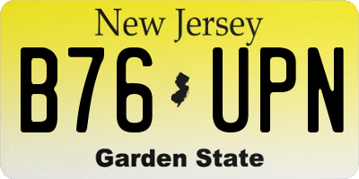 NJ license plate B76UPN