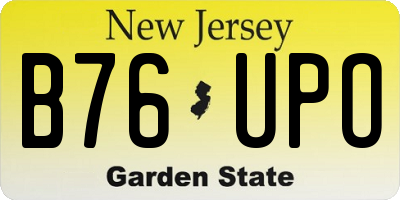 NJ license plate B76UPO