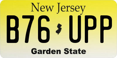 NJ license plate B76UPP