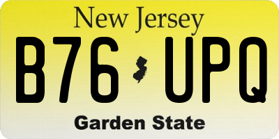 NJ license plate B76UPQ