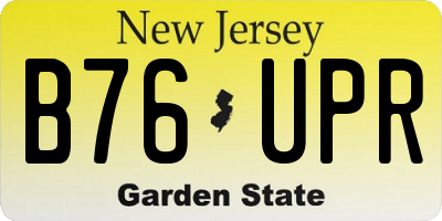 NJ license plate B76UPR