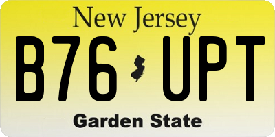 NJ license plate B76UPT