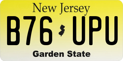 NJ license plate B76UPU