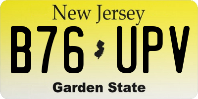 NJ license plate B76UPV