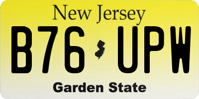NJ license plate B76UPW