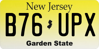 NJ license plate B76UPX