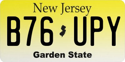 NJ license plate B76UPY