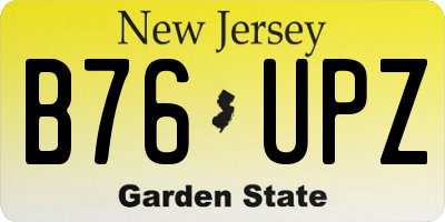 NJ license plate B76UPZ