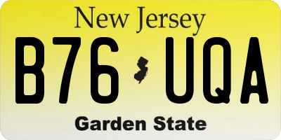 NJ license plate B76UQA
