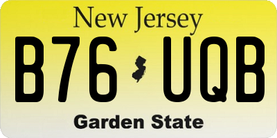 NJ license plate B76UQB