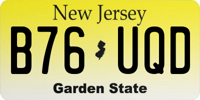 NJ license plate B76UQD