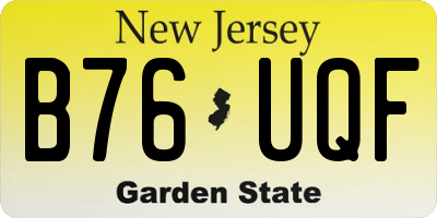 NJ license plate B76UQF