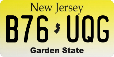 NJ license plate B76UQG