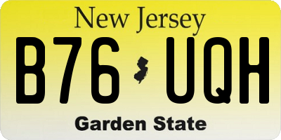 NJ license plate B76UQH