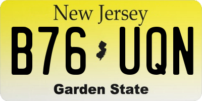 NJ license plate B76UQN