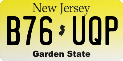 NJ license plate B76UQP