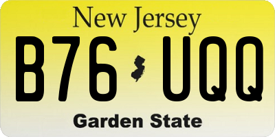 NJ license plate B76UQQ