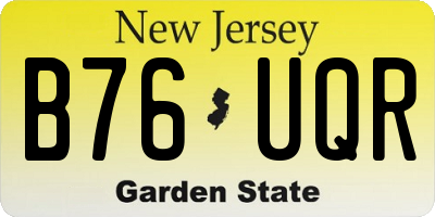 NJ license plate B76UQR
