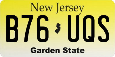 NJ license plate B76UQS