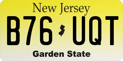NJ license plate B76UQT