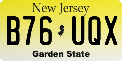 NJ license plate B76UQX