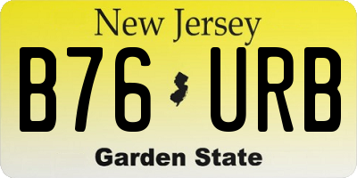 NJ license plate B76URB