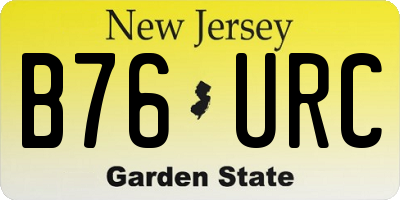 NJ license plate B76URC