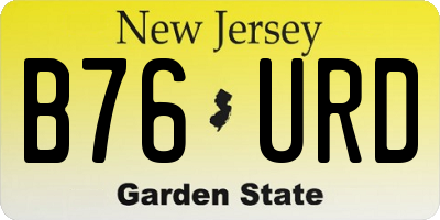 NJ license plate B76URD