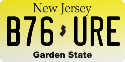NJ license plate B76URE