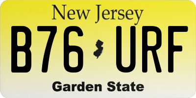 NJ license plate B76URF