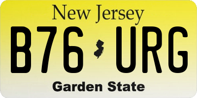 NJ license plate B76URG