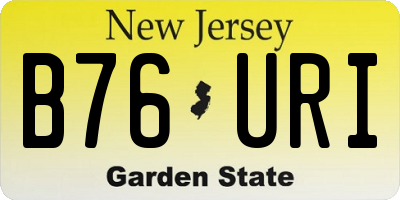 NJ license plate B76URI