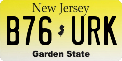 NJ license plate B76URK