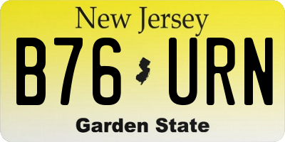 NJ license plate B76URN