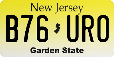 NJ license plate B76URO