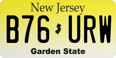 NJ license plate B76URW