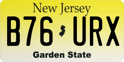 NJ license plate B76URX