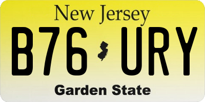 NJ license plate B76URY