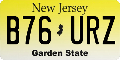 NJ license plate B76URZ