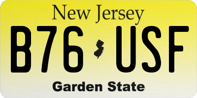 NJ license plate B76USF