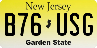 NJ license plate B76USG