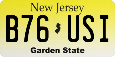 NJ license plate B76USI