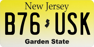 NJ license plate B76USK