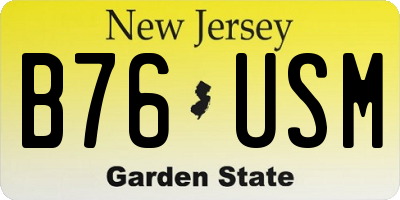 NJ license plate B76USM