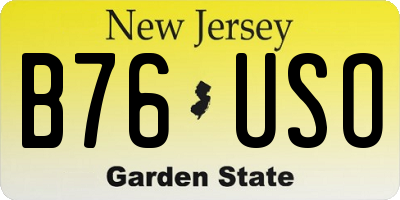 NJ license plate B76USO