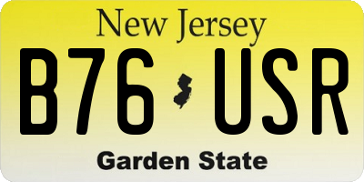NJ license plate B76USR