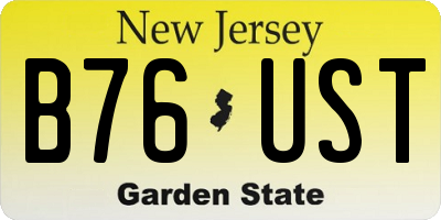 NJ license plate B76UST